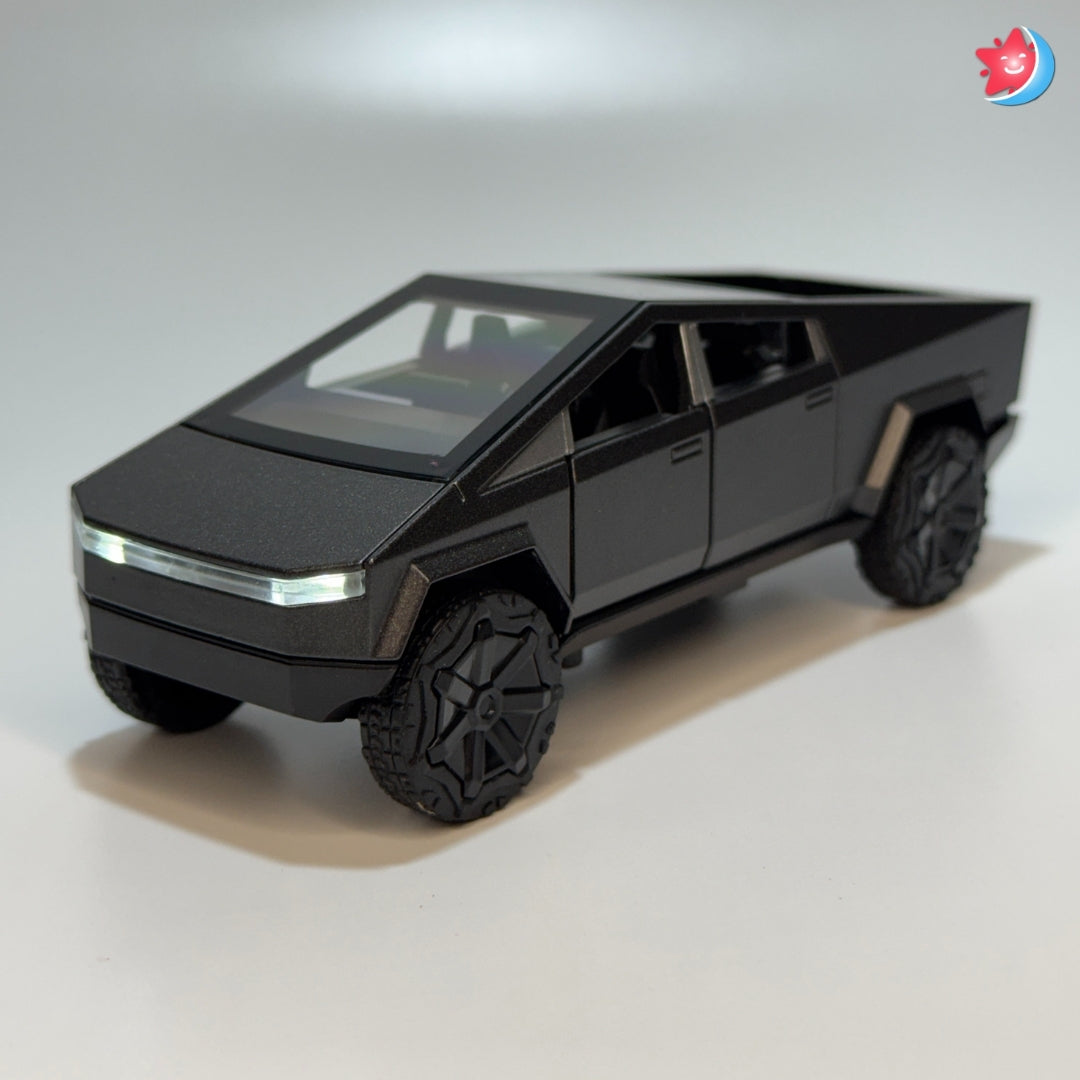 Black Tesla Cybertruck model on a white background
